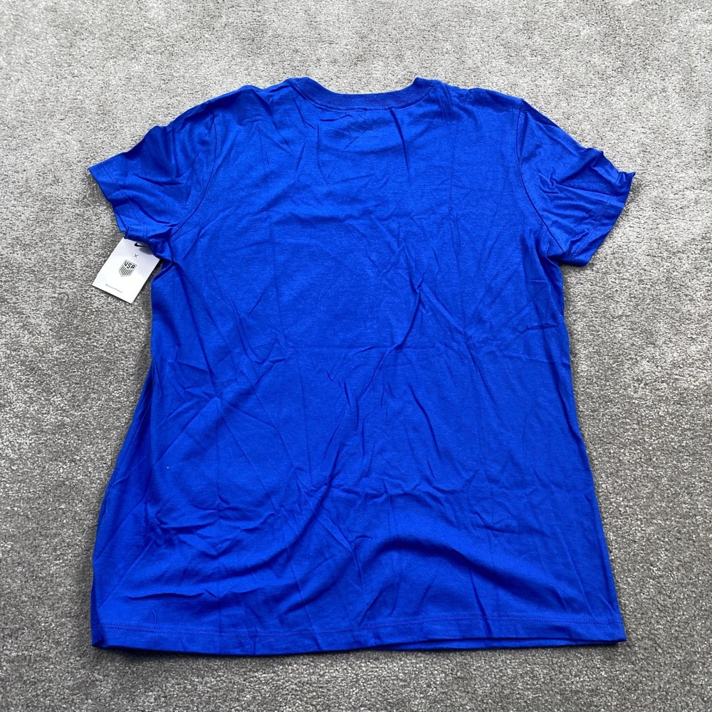 Nike USA Soccer T Shirt Women's Large Blue Red Large The Nike Tee Core SS - Picture 2 of 9